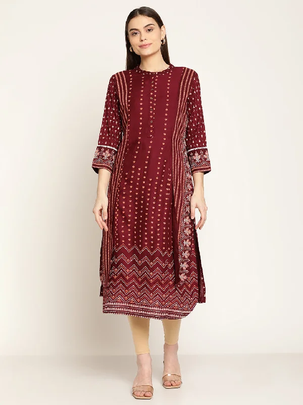 Cantabil Women's Maroon Kurti