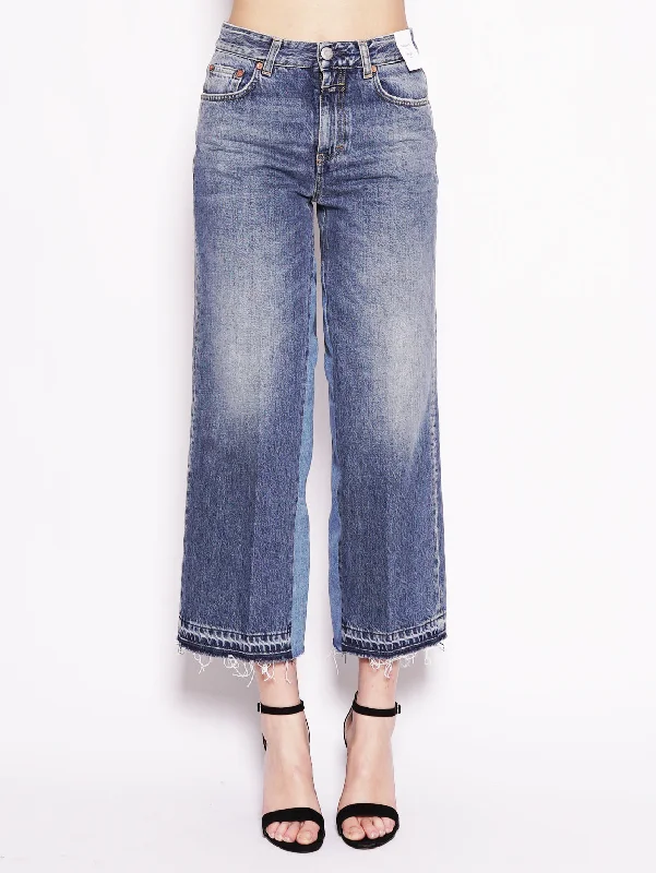 Jeans con Lunghezza Cropped Glow Blu