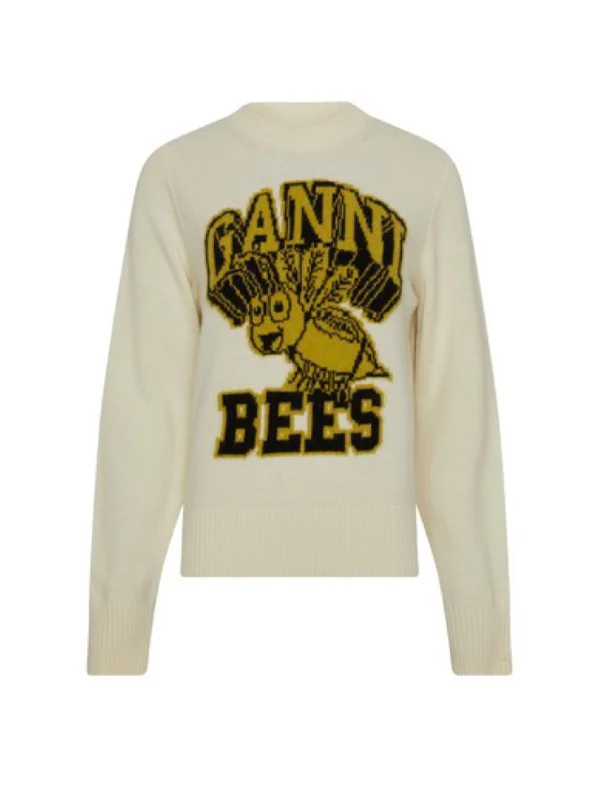 Ganni Graphic O-Neck Pullover Bees K1967