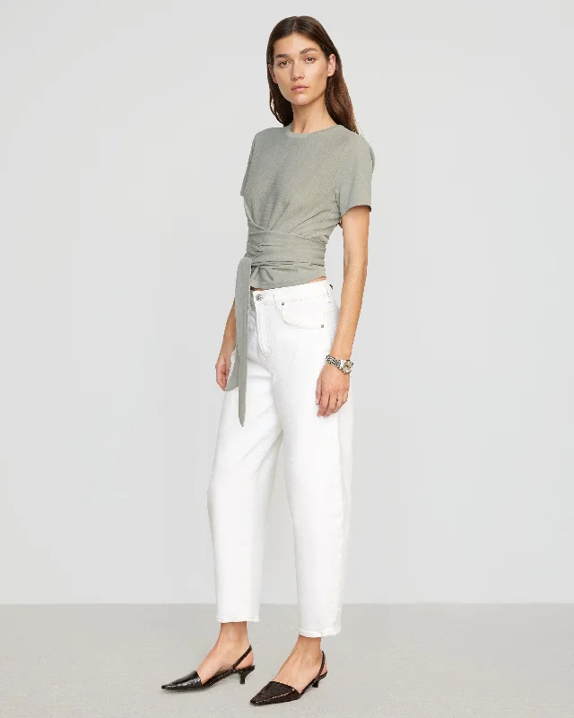 Jude Cropped Tie-Front Top