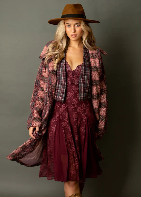 Mikah Vest in Plum Plaid