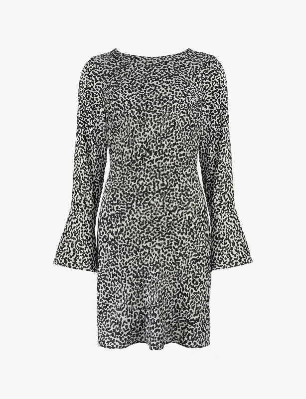 Mono Dalmatian Print Mini Dress