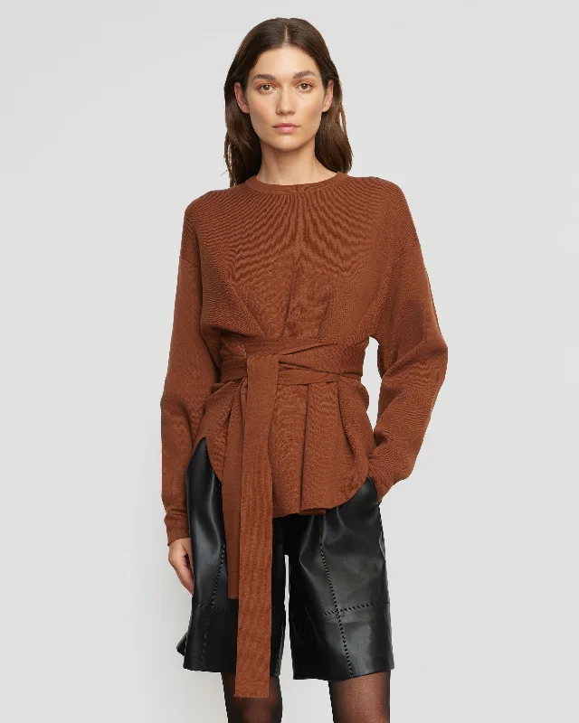 Nara Tie-Front Knit Sweater