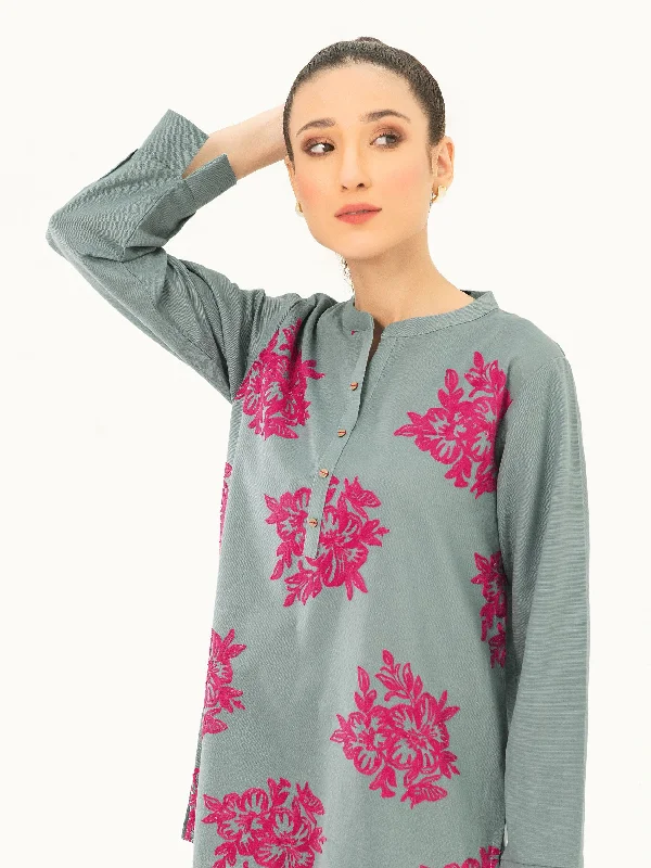 Embroidered Khaddar Top (Pret)