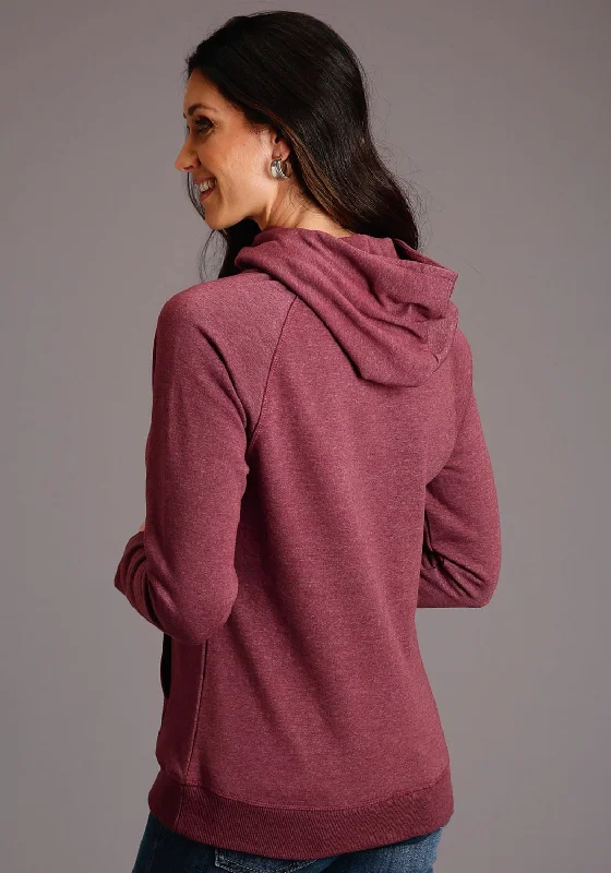 Stetson Womens Maroon Cotton Blend Bandana Screenprint Hoodie