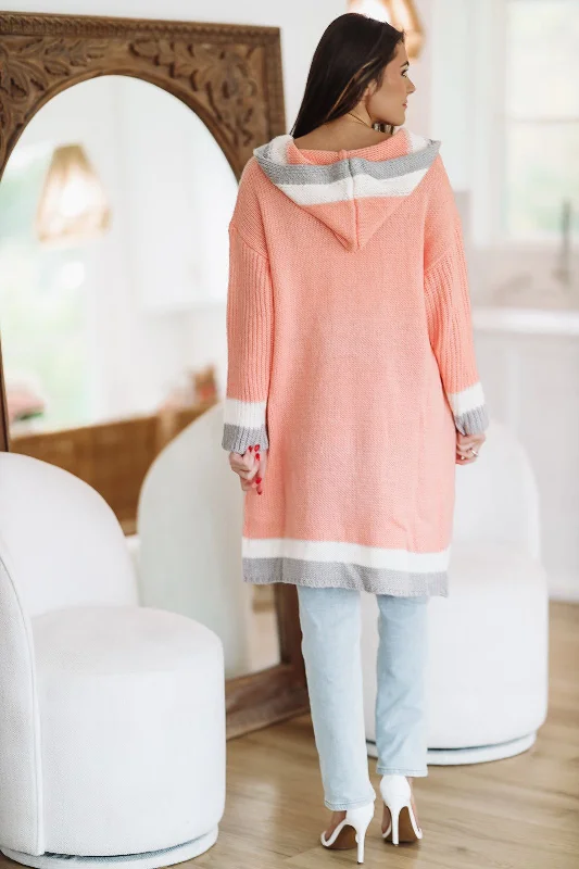 The Color Block Cardigan - Light Pink