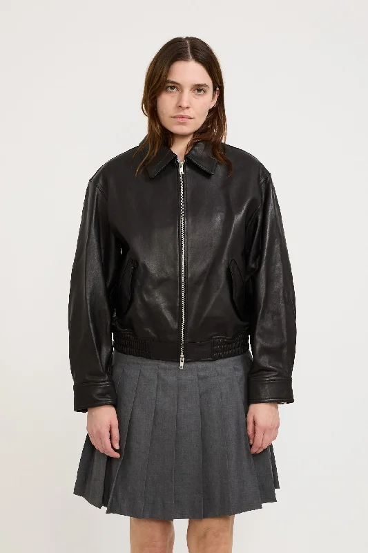 Unisex Lambskin Blouson Black