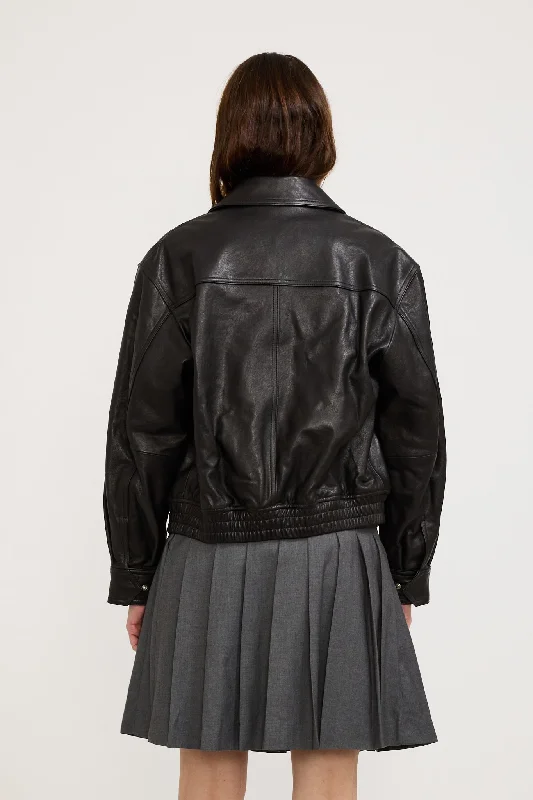 Unisex Lambskin Blouson Black