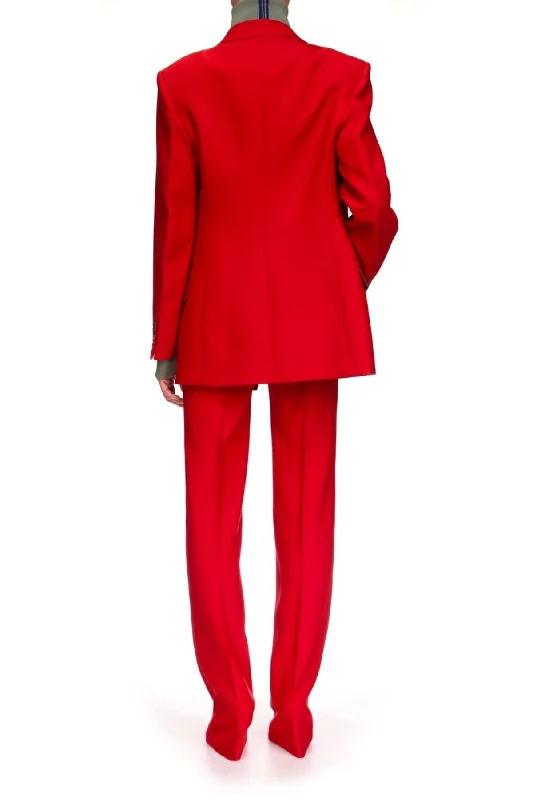 Victoria Beckham Slim Double Breasted Blazer - Poppy Red